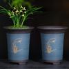 Maceta para Orquídeas de Arena Morada Maceta para Orquídeas de Arena Morada Yixing Maceta de Cerámica para Orquídeas con Plato Paquete de Mayorista Daño