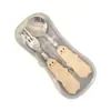 Fofo Conjunto de Talheres em Formato de Queijo para a Volta às Aulas, Conjunto Portátil de Colher e Garfo Anti-Queda, Essencial para Estudantes, Especialmente Projetado para Crianças em Idade Escolar