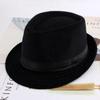 Sombrero de copa de otoño e invierno, sombrero para hombres de mediana edad y mayores, sombrero de copa de lana a cuadros, sombrero de algodón cálido, sombrero de abuelo, sombrero de jazz de invierno
