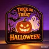 Nuevo producto transfronterizo: Decoración plana de madera para ambiente de fiesta de Halloween, adorno colgante para exteriores para patio y recibidor