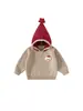 Suéter de Punto para Niños Youbao con Estampado de Estrellas para Niños, Suéter de Punto Elegante con Bloques de Color para Niñas, Suéter Infantil con Gorro Puntiagudo