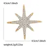 Novo broche de estrela de oito pontas em liga de alta qualidade com adornos de diamante, um acessório simples e elegante para ternos, uma flor de lapela criativa e elegante: BR4850