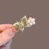 Grampo de Cabelo Borboleta Pérola Doce Estilo Floresta com Toque de Luxo, Presilha Lateral para Cabelos Soltos, Presilha para Franja, Presilha Bico de Pato, Acessório de Cabelo para Menina