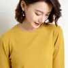 Suéter de Color Sólido para Primavera y Otoño, Nuevo Estilo Coreano Casual, Cuello Redondo, Holgado, Talla Grande, Camiseta de Punto para Mujer, Jersey, Venta al por Mayor