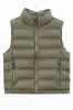Chaleco de Algodón con Cuello Alto Estilo Nuevo 2026, Moderno y Versátil, Diseño Simple de Canalé, Chaleco Cálido de Algodón para Mujer, Estilo Otoño e Invierno