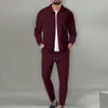 Jaqueta Cross-Border 2025 Masculina Outono Juventude Waffle Bolso com Zíper Gola Lapela Slim Cardigan Terno Jaqueta Masculina