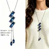 Cadena para Suéter de Collar Largo Geométrico, Accesorio de Lujo de Alta Gama, Versátil y de Moda, Colgante de Perla para Otoño e Invierno