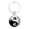 Acessórios estilo chinês Yin Yang Tai Chi Oito Trigramas Pegadas de Gato Pedra do Tempo Chaveiro Corrente de Chaveiro para Personalizar