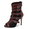 Estilo Europeo y Americano Talla 40-50 Puntera Redonda Extra Grandes Botas de Cuero Zapatos de Tacón Alto Verano Tacón Delgado Botas de Mujer Enfriamiento Boo