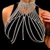 Cadena de cristal de lujo para el pecho, de gran venta transfronteriza, estilo vintage de alta gama, con múltiples capas de diamantes de imitación, accesorios para vestido 06