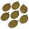 40*30 Diámetro Interior Piedra de Tiempo Ovalada Base Metálica DIY Aleación Accesorio de Joyería Colgante C91