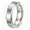 Nuevos Productos Transfronterizos Europeos y Americanos Venta Caliente 4 6 8mm Borde Biselado Doble Moda Mate I Acero Inoxidable Anillos de Pareja Venta al por Mayor