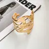 Pulsera Abierta Hueca Multicapa Europea de Gama Alta Nicho Versátil Personalidad Exagerada Moda Joyería de Mano para Mujeres
