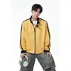 Sudadera cárdigan con cuello alto y bloques de color estilo americano para hombre, talla grande, corte holgado, marca de moda, chaqueta deportiva estilo universitario primavera y otoño
