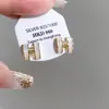 Pendientes de botón H de Zirconia Dulce Lujo con Aguja de Plata Galvanizada en Oro Real Moda Simple Temperamento Nicho Pendientes de Gama Alta para Mujer