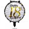 Nuevo globo redondo de película de aluminio para cumpleaños de adulto de 18 pulgadas 18 años 21 años 30 años globo de cumpleaños decoración de fiesta