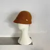 Chapéu de Equitação de Lã Estilo Intelectual Fumeng para Mulheres Outono Inverno Boina Reta Retrô Chapéu Balde Quente Versátil