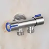 Grifo de Pistola de Agua Fría Única de Acero Inoxidable 304 con Doble Manija y Doble Control para Lavadora, Grifo de Apertura Rápida
