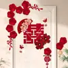 Decoraciones de Boda para Arreglos Festivos, Pegatinas para Puerta y Habitación Dormitorio con Palabras Felices, Pegatinas para Puerta de Boda, Estilo Chino para el Novio y la Novia