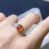 Anillo Fanta Puro Natural Chapado en Plata S925 Proceso de Galvanoplastia Bicolor Color Cristalino Color Fuego Bueno Piedra Principal 7