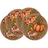 Manteles Individuales de Lino Más Vendidos en Amazon Decoración Redonda de Otoño para Acción de Gracias Venta Directa de Fábrica de Impresión de Lino para Mesa de Cocina
