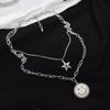 Marca de moda cara sonriente esmerilada estrella pentagrama borla costura collar hombres y mujeres pareja estilo europeo y americano hip hop accesorios de calle