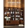 Suporte para chá suporte de armazenamento suporte para conjunto de chá armário de exposição de chá não é madeira maciça ornamentos de sala de chá novo estilo chinês bule Zisha prateleira de exposição antiga