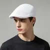 Boné de rede de verão masculino, boina de malha respirável, primavera e outono, versátil, para meia-idade e idosos, boné de aba reta, boné para trabalho ao ar livre, atacado