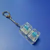 Botón de prueba de descompresión totalmente transparente para PC transfronterizo, teclado mecánico con botón parpadeante para aliviar el estrés, llavero