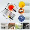 Cepillo de limpieza para quitar el polvo tipo telaraña de cerdas suaves, fácil de limpiar, extensible, adecuado para esquinas de paredes y techos, eliminación de polvo, herramienta multifuncional para uso interior y exterior