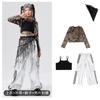 Traje de dança de jazz para meninas, moderno, moderno, moderno, dia de ano novo, roupas infantis, roupa da moda, estampa de leopardo, roupa para apresentação de dança infantil