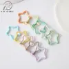 Fecho de mola pentagrama pequeno perolado colorido liga de zinco acessórios de joia material de chaveiro de contas DIY pingente