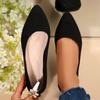 Zapatos Planos de Punta Fina y Boca Baja para Mujer Verano 2025 Zapatos de Mujer Primavera Europeos y Americanos Transpirables Zapatos Planos Talla Grande para Mujer Gorro de Punto