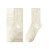 Frete Grátis Meias de Coral Fleece Femininas de Inverno Quentes Espessadas Bordadas com Coração Meias de Comprimento Médio Meias de Toalha Femininas para Neve Meias de Chão com Lado Meio em Fleece