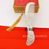 Peine Espeso Chapado en Plata Galvanizado Peine para el Cabello de Pavo Loto Accesorios Sólidos para el Cabello Peine Raspador Manualidades Venta al por Mayor