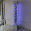 Luz Rotatoria de Peluquería para Suelo Caja de Luz para Salón de Belleza Letrero Luminoso para Barbería Vidrio Templado LED Exterior Publicidad Luces de Colores