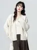 Chaqueta suéter de punto hueco con cuello en V para mujer, primavera y otoño 2026 nuevo estilo de otoño, cárdigan de punto con lazo de encaje, top corto
