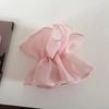 Super Fairy - Anillo para el cabello de malla de doble capa grande para mujer, accesorio para el cabello de alta gama, elegante, con forma de flor y bola baja, nuevo estilo