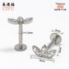 Pendientes de Titanio Estilo Europeo y Americano con Forma de Hoja, Minimalistas con Circonita, Piercings Labiales con Rosca Interna de 0.9 mm, Accesorios para Orejas Unisex