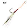 Anzuelo de hierro con forma de pluma de color, anzuelo de pesca marina Luya de 8 a 14 n.°, equipo de pesca Luya, pesca al aire libre