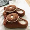 Nuevas pantuflas de algodón con temática de oso de dibujos animados, diseñadas para mujer, adecuadas para uso en interiores, parejas y como regalo de bienvenida para invitados; engrosado y con forro de felpa para mayor calidez y comodidad