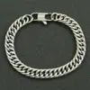 Estilo Ins Europeo y Americano Personalidad de Moda para Hombre de Moda para Mujer Pulsera de Cadena Cubana de Acero de Titanio Hip Hop Rap Pulsera con Hebilla Cuadrada Joyería