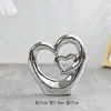 Adorno de Cerámica Moderno Minimalista con Forma de Corazón Hueco, Decoración de Mesa para Sala de Estar Estilo Lujo Ligero, Regalo para San Valentín/Boda