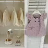 [Le'en Baby] Lavanda! Design original para meninas: um vestido de tweed floral roxo com mangas bufantes, perfeito para outono e inverno