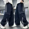 Roupas infantis para meninos, nova coleção outono 2026, calça reta solta, calça cargo estilo jogger infantil grande para primavera e outono, atacado