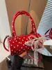 Nova Bolsa Pequena de Mão Transversal de Bolinhas, Versátil Bolsa Boston Almofada Color-Blocking Estilosa, Bolsa Cilíndrica Versátil para o Dia a Dia