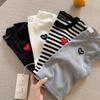 Versão Coreana Ins Tops Novos de Verão Masculinos e Femininos Regata Fashion Sem Mangas Coração Baby Listrada Regata Racer Gola Redonda