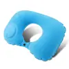 Almohada inflable en forma de U, automática, portátil, para viajes, cuello, avión, viajes al aire libre, Sanbao