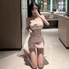Lencería sexy texto sucio medias pecho envuelto mini minifalda traje vergüenza entrenamiento pasión ropa para dormir gratis