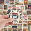 50 Hojas Pegatinas Retro Graffiti Ruta 66 Pegatinas Decorativas Impermeables para Botellas de Agua Calcomanías Creativas DIY Venta al por Mayor